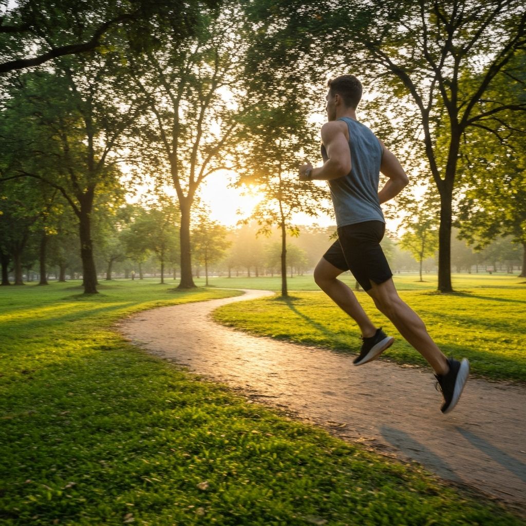 Outdoor movement or active scene in a natural setting representing physical engagement